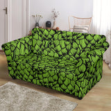 Green Hop Pattern Loveseat Couch Slipcover