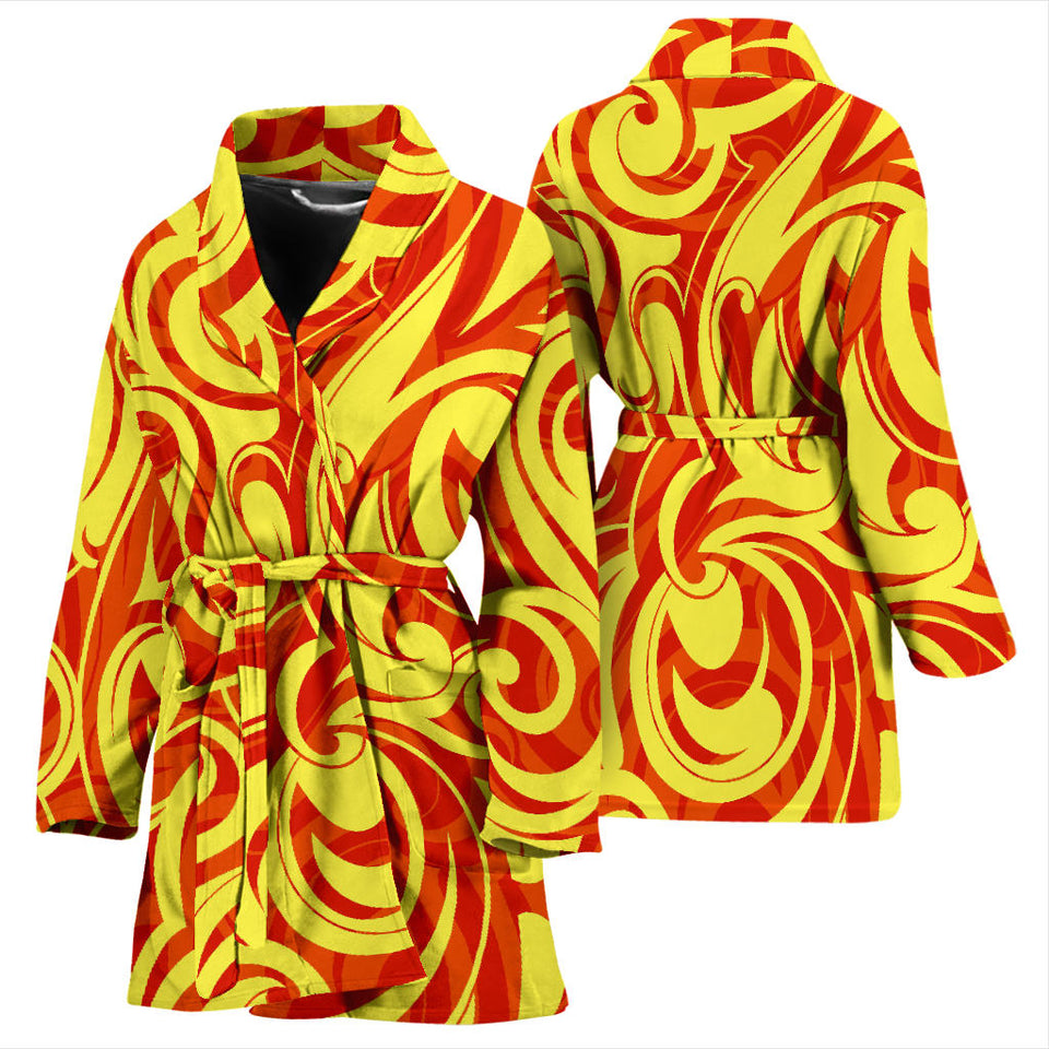 Fire Flame Design Pattern Women'S Bathrobe