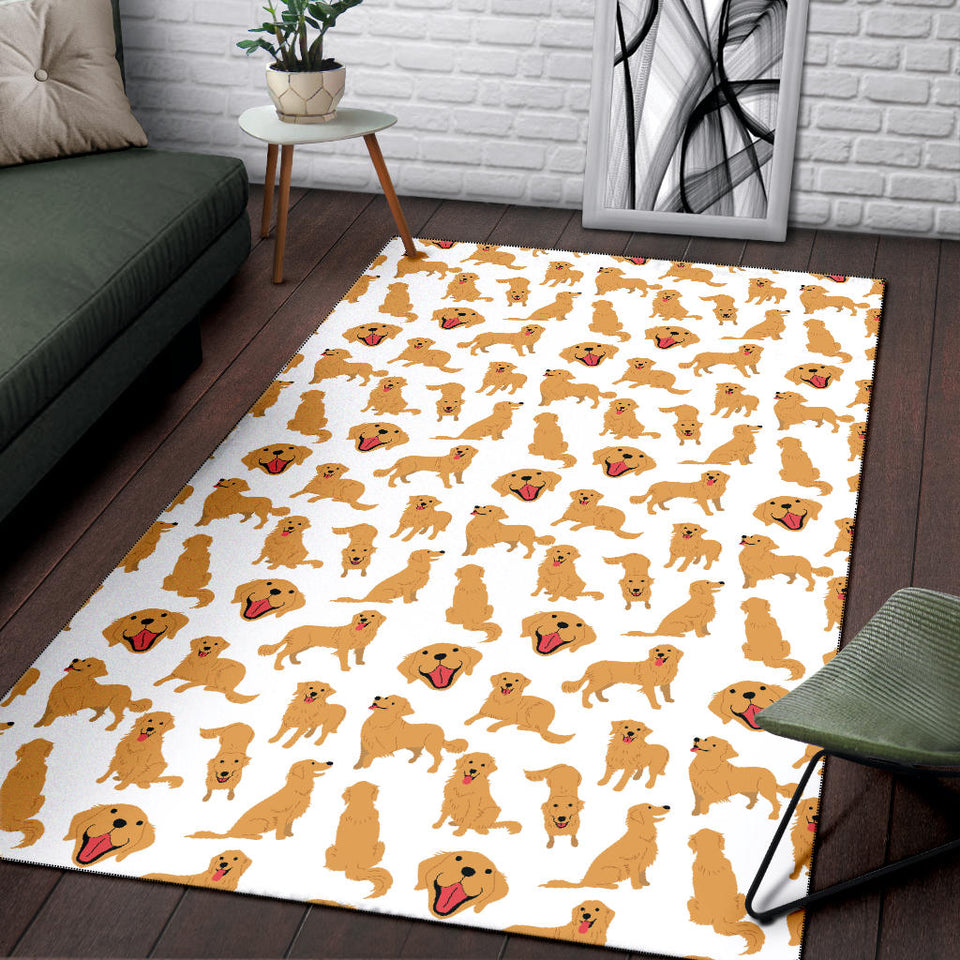 Golden Retriever Pattern Print Design 05 Area Rug