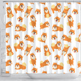 Brown Pomeranian Pattern Shower Curtain Fulfilled In US