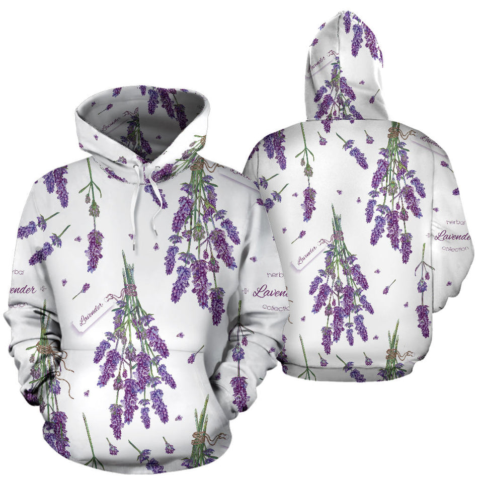 Lavender Flower Design Pattern Men Women Pullover Hoodie