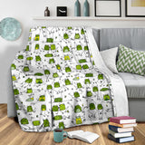 Sketch Funny Frog Pattern Premium Blanket