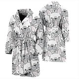 Cute French Bulldog Head Pattern Men'S Bathrobe