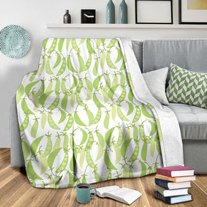 Green Peas Pattern Print Design 03 Premium Blanket