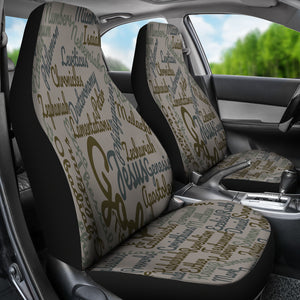 Custom-Made Holy Bible Books Grey Car Seat Cover