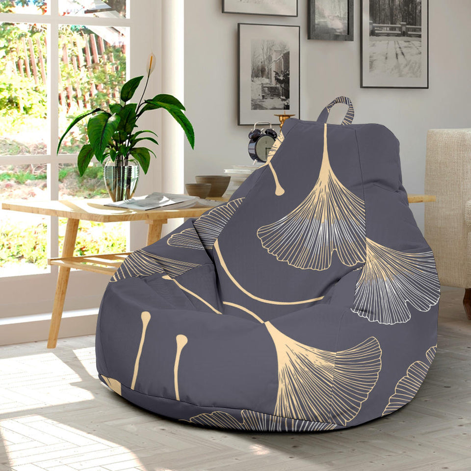 Gold Ginkgo Leaves Bean Bag Cover