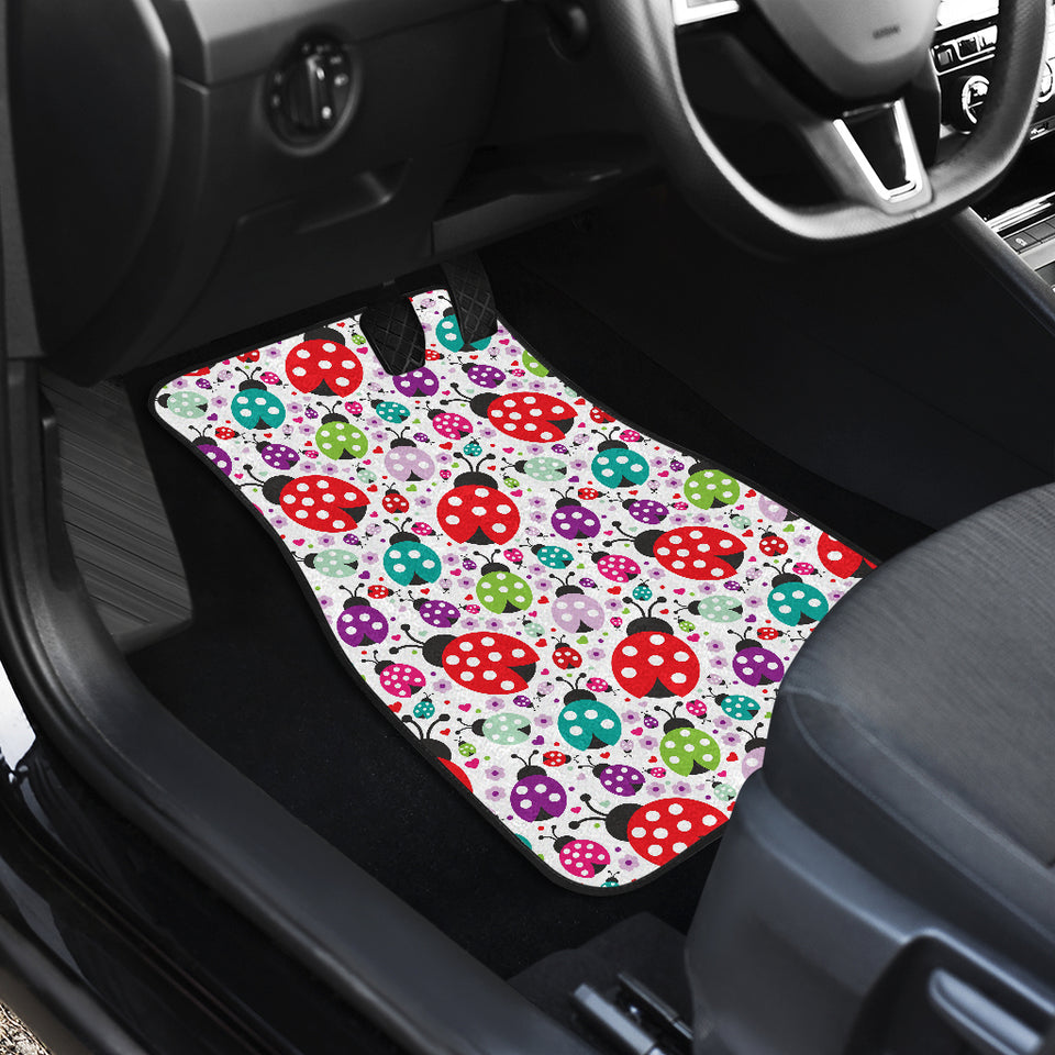 Ladybug Pattern Print Design 03 Front and Back Car Mats