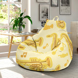 Saxophone Cornet Pattern Yellow Background Bean Bag Cover