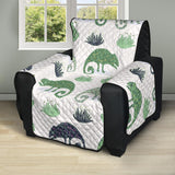Chameleon lizard succulent plant pattern Recliner Cover Protector