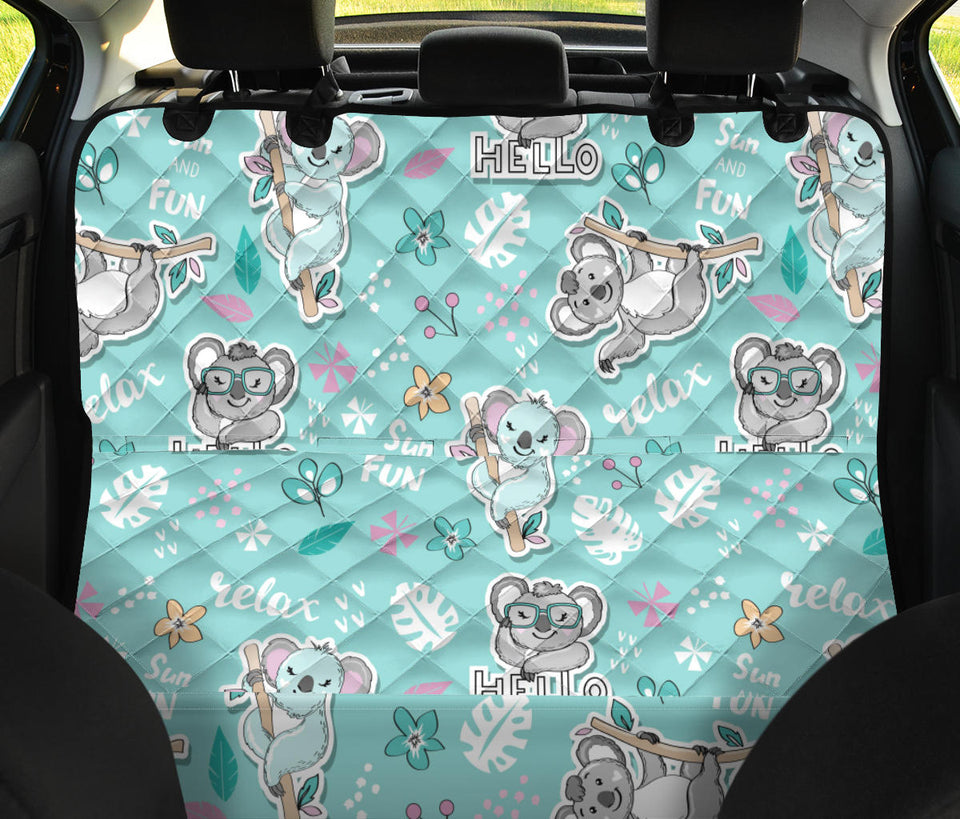 Cute Koalas Blue Background Pattern Dog Car Seat Covers