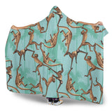 Monkey Palm Tree Background Hooded Blanket