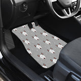 Bull Terrier Pattern Print Design 05 Front and Back Car Mats