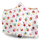 Cake Cupcake Design Pattern Hooded Blanket