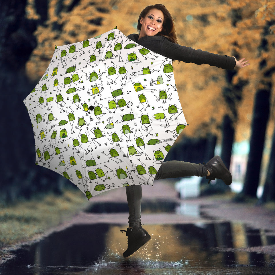 Sketch Funny Frog Pattern Umbrella