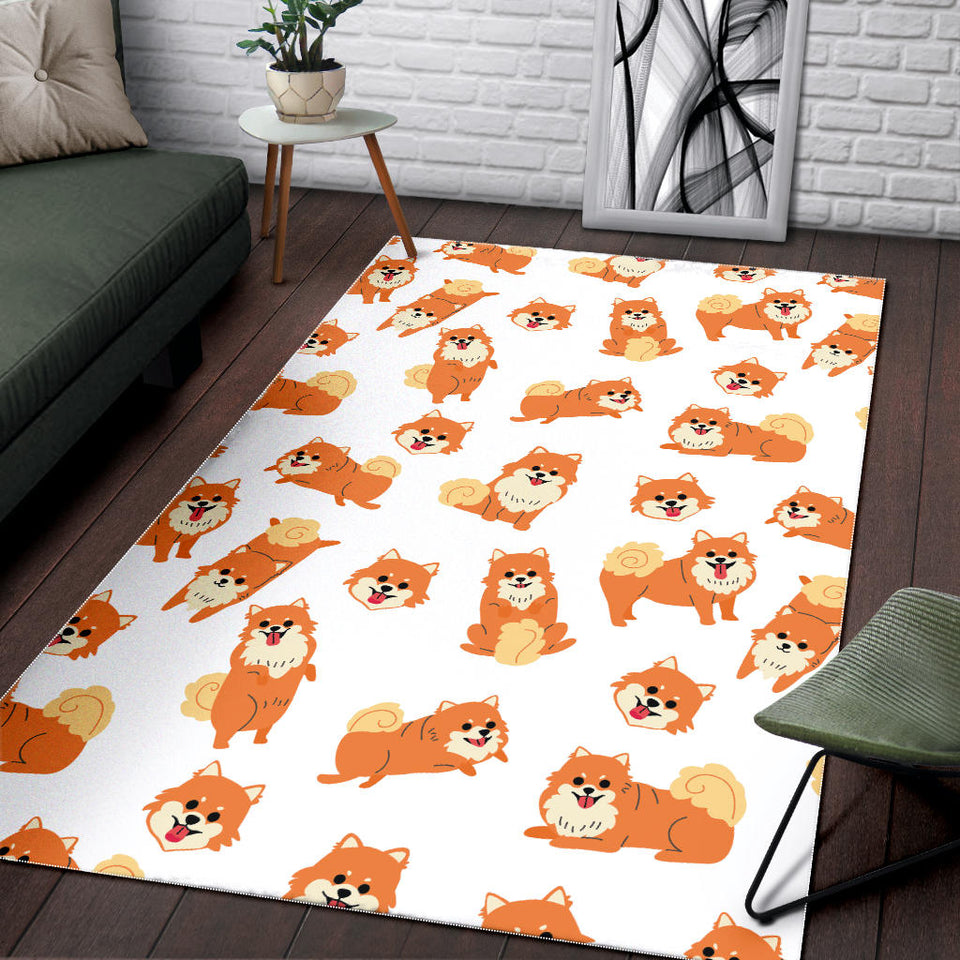 Brown Pomeranian Pattern Area Rug