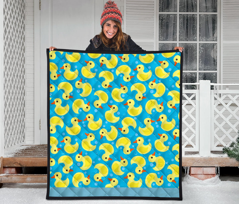 Duck Toy Pattern Print Design 04 Premium Quilt