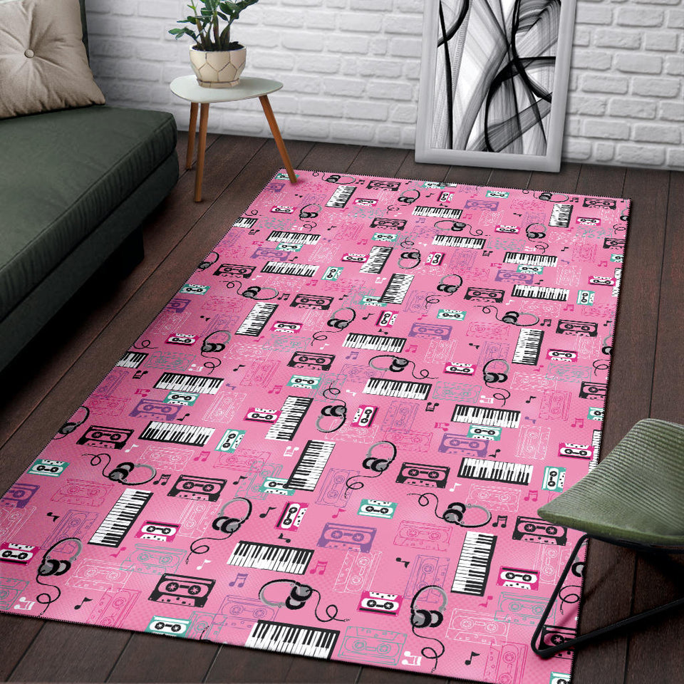 Piano Pattern Print Design 01 Area Rug