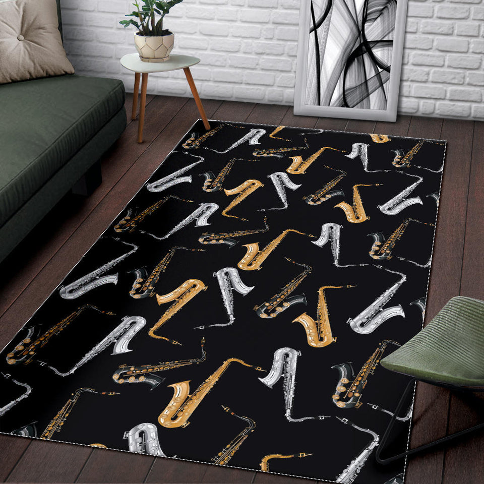 Saxophone Design Pattern Area Rug