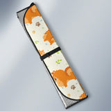 Cute Brown Pomeranian Paw Leave Bone Pattern Car Sun Shade