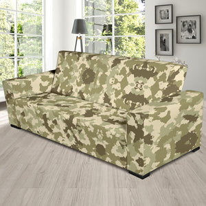 Light Green Camo Camouflage Pattern Sofa Slipcover