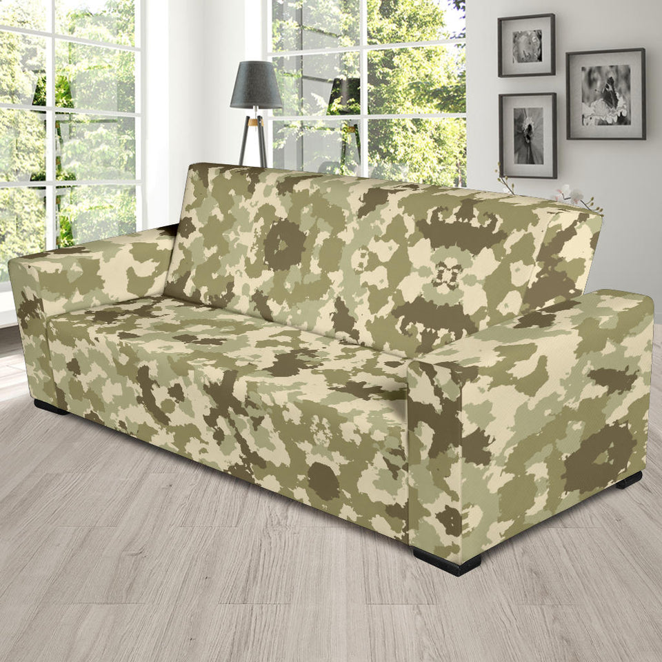 Light Green Camo Camouflage Pattern Sofa Slipcover