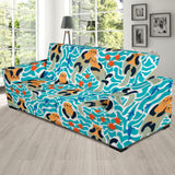 Cute Sea Otters Fishe Sea Urchin Pattern Sofa Slipcover