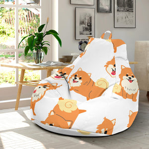 Brown Pomeranian Pattern Bean Bag Cover