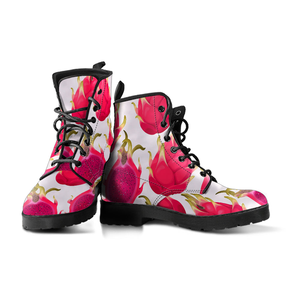 Dragon Fruits Design Pattern Leather Boots