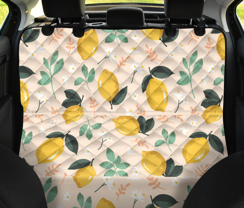Lemon Flower Leave Pattern Dog Car Seat Covers