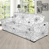 Spider Web Cobweb Pattern White Background Sofa Slipcover