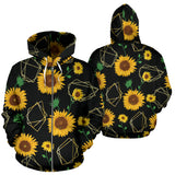 Sunflower Golden Polygonal Shapes Zip Up Hoodie
