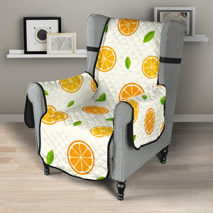 oranges leaves pattern Chair Cover Protector