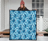 Hibiscus Pattern Print Design 03 Premium Quilt