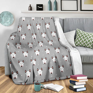 Bull Terrier Pattern Print Design 05 Premium Blanket