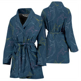 Swordfish Pattern Print Design 02 Women's Bathrobe