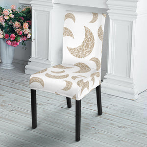 Cool Gold Moon Abstract Pattern Dining Chair Slipcover