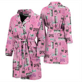 Piano Pattern Print Design 01 Men's Bathrobe