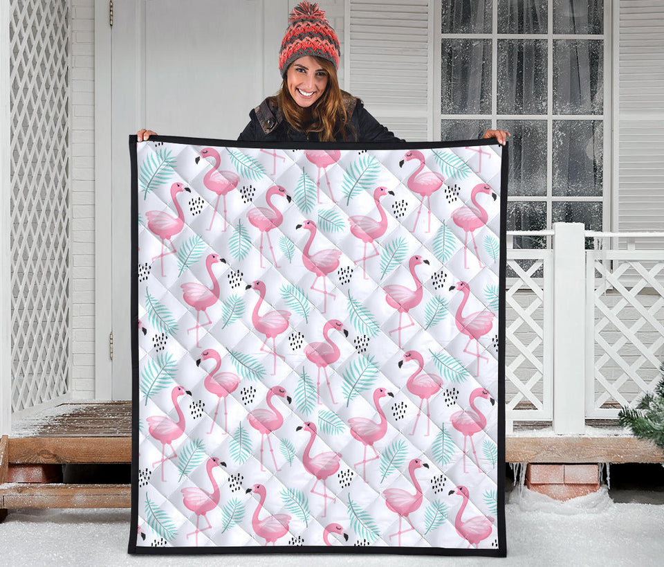 Cute Flamingo Pattern Premium Quilt
