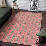 Eiffel Tower Flower Background Pattern Print Design 03 Area Rug