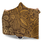 Cocoa Beans Tribal Polynesian Pattern Background Hooded Blanket