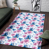 Hummingbird Pattern Print Design 02 Area Rug