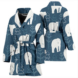 Polar Bear Mother Her Child Pattern Women'S Bathrobe