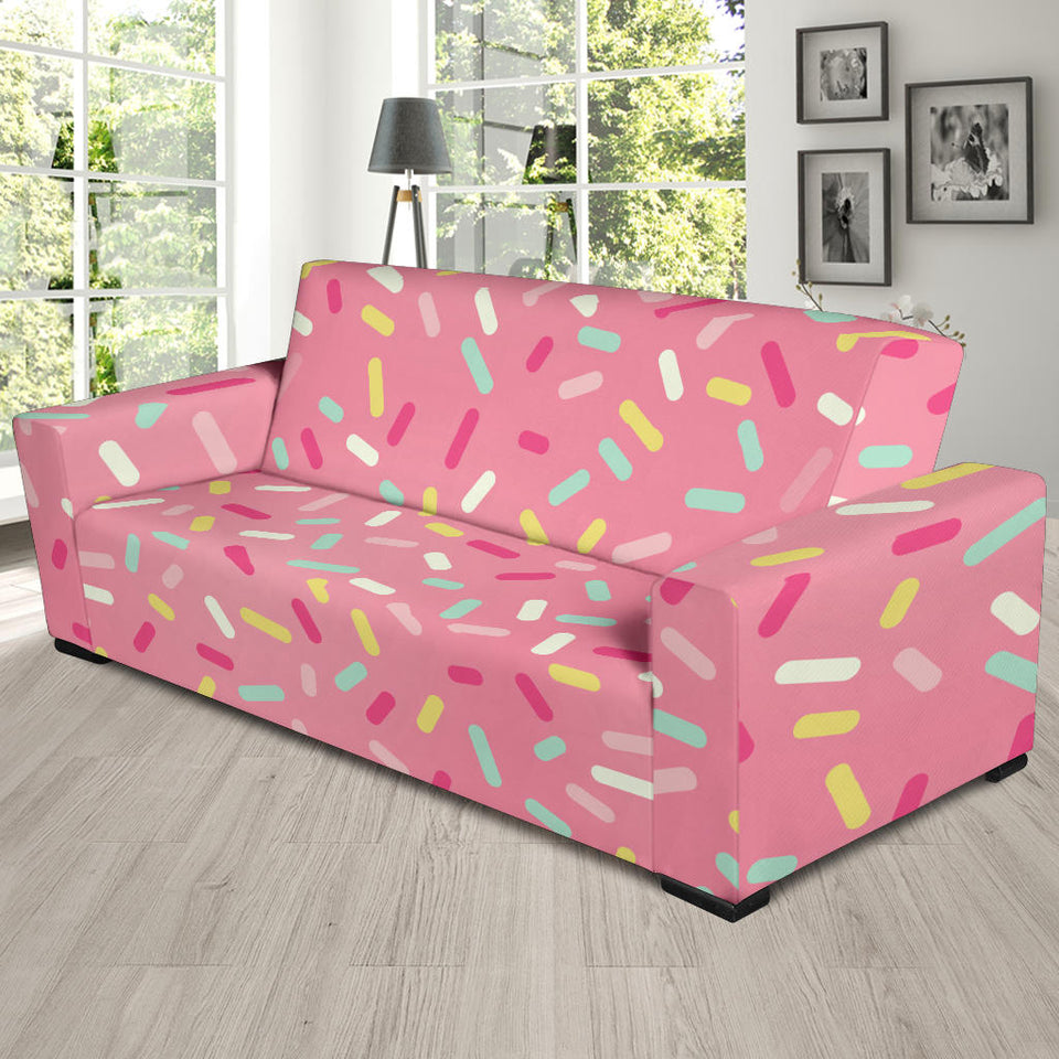 Pink Donut Glaze Candy Pattern Sofa Slipcover