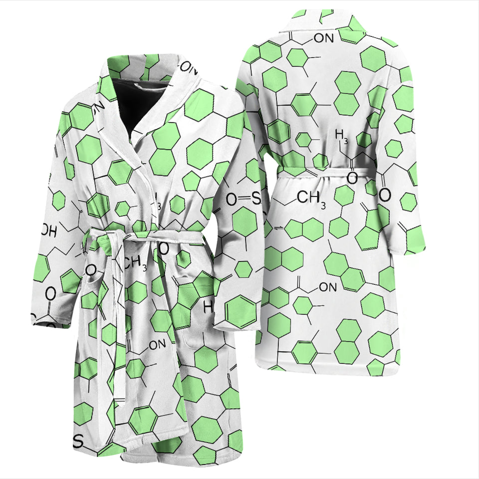 Chemistry Periodic Table Pattern Print Design 03 Men's Bathrobe