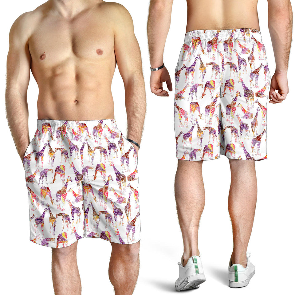 Giraffe Pattern Print Design 02 Men Shorts