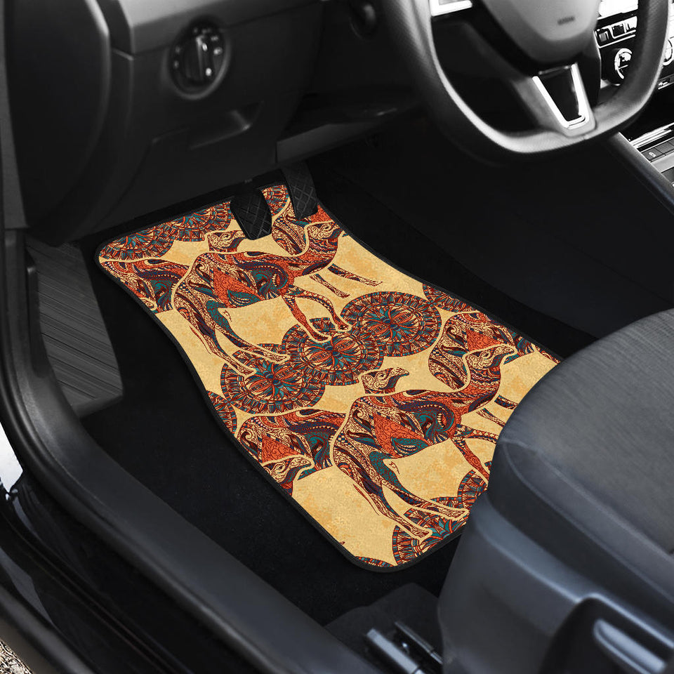 Camel Polynesian Tribal Design Pattern Front And Back Car Mats