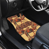 Camel Polynesian Tribal Design Pattern Front And Back Car Mats