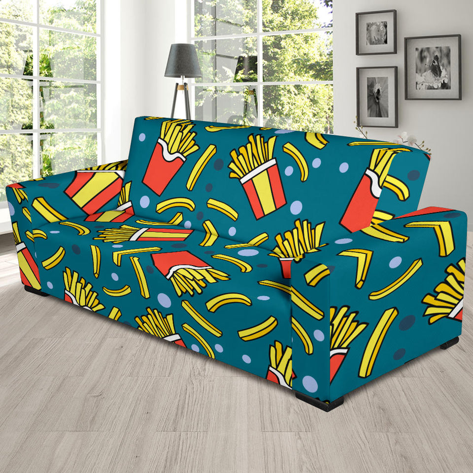 French Fries Red Paper Box Pattern Sofa Slipcover