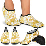 Gold Grape Pattern Aqua Shoes