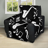 Saxophone music notes treble clef black white theme Recliner Cover Protector